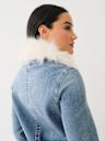FAUX FUR TRIM DENIM JACKET