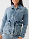 FAUX FUR TRIM DENIM JACKET