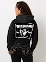 VINTAGE WASH LOGO CROP HOODIE 