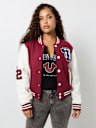 FLEECE PATCH VARSITY JACKET