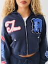 CRYSTAL PATCH ZIP VARSITY HOODIE