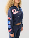 CRYSTAL PATCH ZIP VARSITY HOODIE