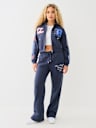 CRYSTAL PATCH ZIP VARSITY HOODIE