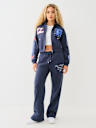 CRYSTAL PATCH ZIP VARSITY HOODIE