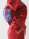 CRYSTAL PATCH ZIP VARSITY HOODIE