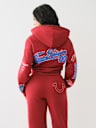 CRYSTAL PATCH ZIP VARSITY HOODIE