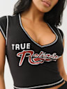 RUCHED CAP SLEEVE LOGO BABY TEE