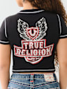 CAMISETA PEQUEÑA CON LOGOTIPO CON ALAS DE CRISTAL Y COSTURA PLANA