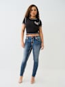 CAMISETA PEQUEÑA CON LOGOTIPO CON ALAS DE CRISTAL Y COSTURA PLANA