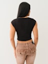 LACE LOGO SCOOP NECK BABY TEE