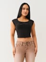 LACE LOGO SCOOP NECK BABY TEE