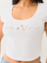 LACE LOGO SCOOP NECK BABY TEE