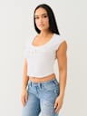 LACE LOGO SCOOP NECK BABY TEE