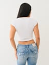 LACE LOGO SCOOP NECK BABY TEE