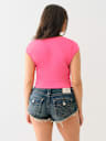 LACE LOGO SCOOP NECK BABY TEE