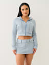 RAW EDGE BIG T SHRUNKEN ZIP HOODIE