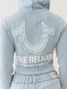RAW EDGE BIG T SHRUNKEN ZIP HOODIE