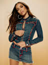 SHRUNKEN SUPER T DENIM MOTO JACKET