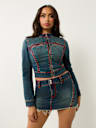 SHRUNKEN SUPER T DENIM MOTO JACKET
