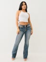 JEANS CORTE DE BOTA BECCA DE TIRO MEDIO Y SUPER T