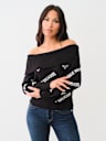OFF-THE-SHOULDER LOGO SWEATER 