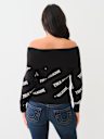 OFF-THE-SHOULDER LOGO SWEATER 