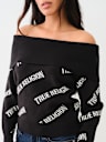 OFF-THE-SHOULDER LOGO SWEATER 