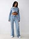 BOBBI SUPER DISTRESSED MID RISE BAGGY JEAN
