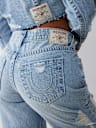 BOBBI SUPER DISTRESSED MID RISE BAGGY JEAN