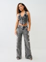 ZIP DENIM HALTER TOP