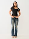 CRYSTAL TRUE RELIGION V NOTCH TEE