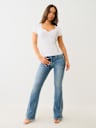 CRYSTAL TRUE RELIGION V NOTCH TEE