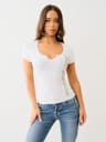 CRYSTAL TRUE RELIGION V NOTCH TEE