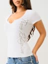CRYSTAL TRUE RELIGION V NOTCH TEE