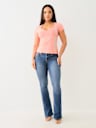CRYSTAL TRUE RELIGION V NOTCH TEE