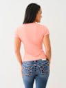 CRYSTAL TRUE RELIGION V NOTCH TEE