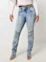 BILLIE MID RISE MOTO STRAIGHT JEAN