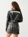 FAUX LEATHER MOTO ZIP JACKET