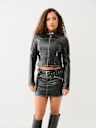 FAUX LEATHER MOTO ZIP JACKET