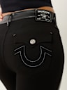 JOEY FAUX LEATHER PONTE FLARE JEAN