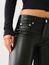 JOEY FAUX LEATHER PONTE FLARE JEAN