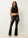 JOEY FAUX LEATHER PONTE FLARE JEAN