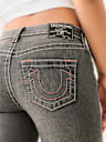 BECCA MID RISE BIG T BOOTCUT JEAN