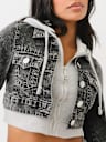HOODED CROP COMBO JACKET