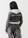 HOODED CROP COMBO JACKET