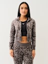 VELOUR LEOPARD ZIP HOODIE 