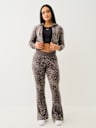 VELOUR LEOPARD ZIP HOODIE 