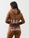 VELOUR LEOPARD ZIP HOODIE 