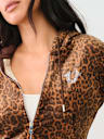 VELOUR LEOPARD ZIP HOODIE 