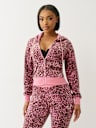 VELOUR LEOPARD ZIP HOODIE 